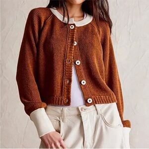 NEW Free People We The Free Lili Linen Cardigan XL